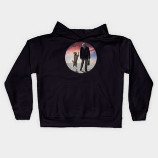 A man and his dog Kids Hoodie